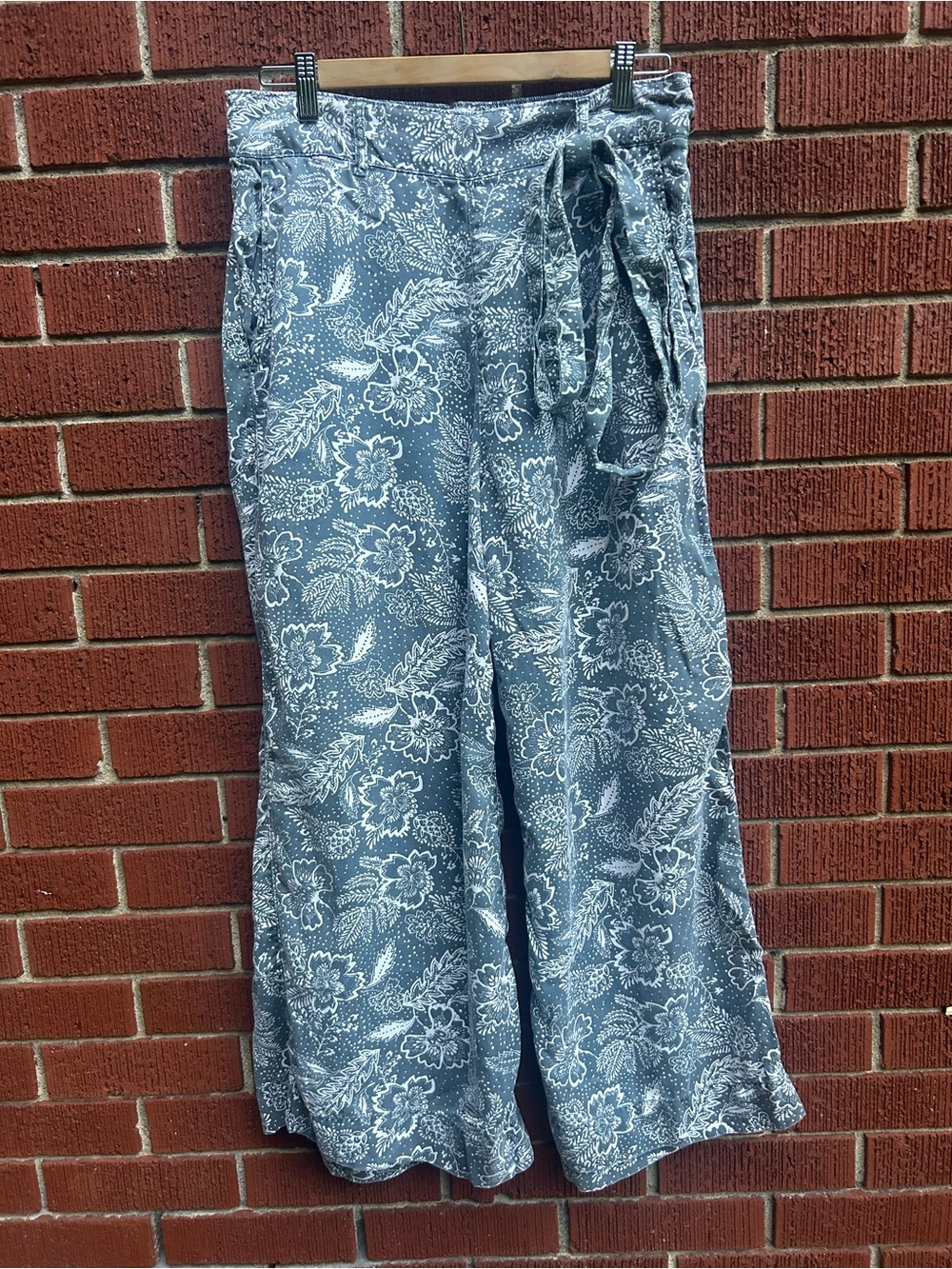 Joie Lyocell Wide Leg Tie Waist Floral Pants Women’s Large